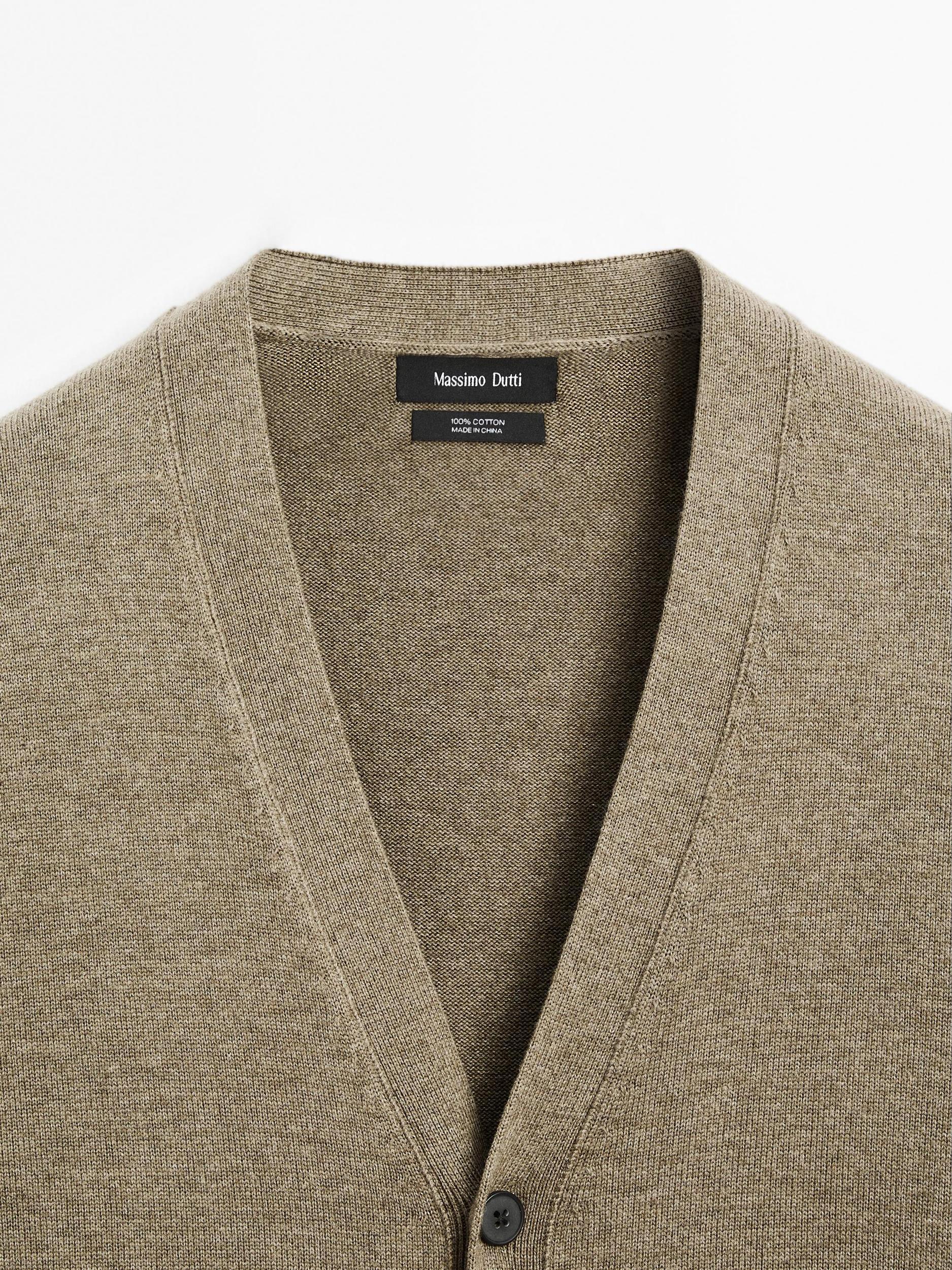 100% cotton knit cardigan Product Image