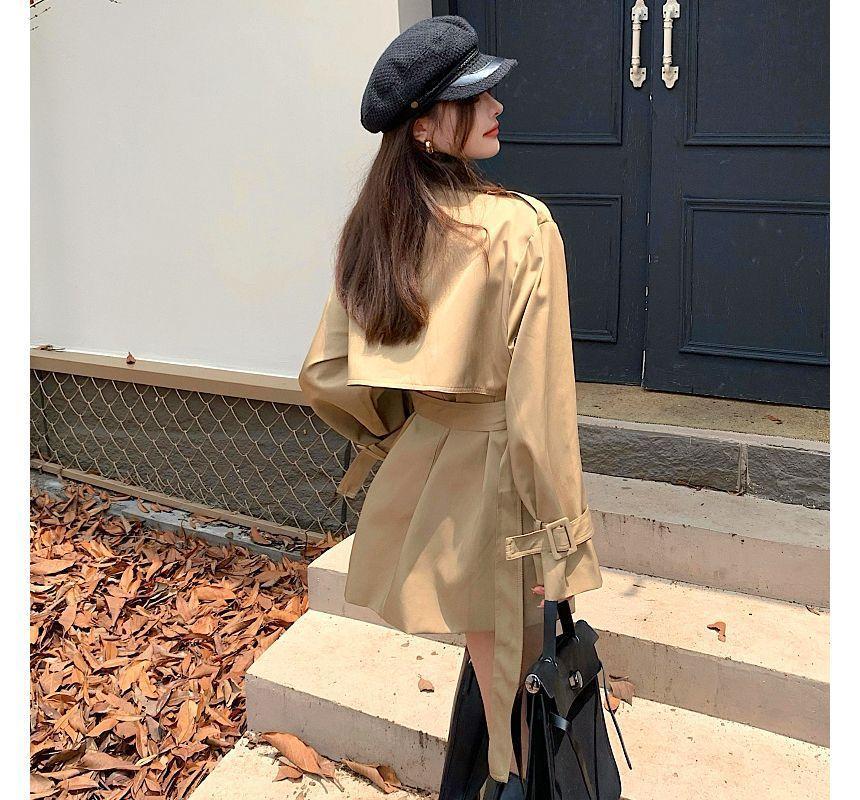 Plain Belted Trench Jacket Product Image