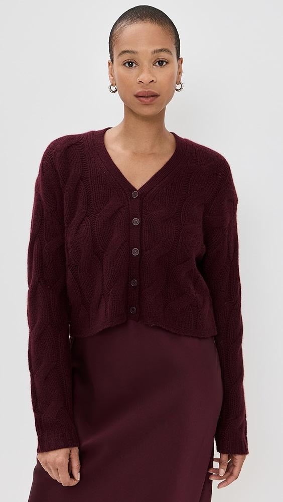 Sablyn V Neck Cropped Cable Cardigan | Shopbop Product Image