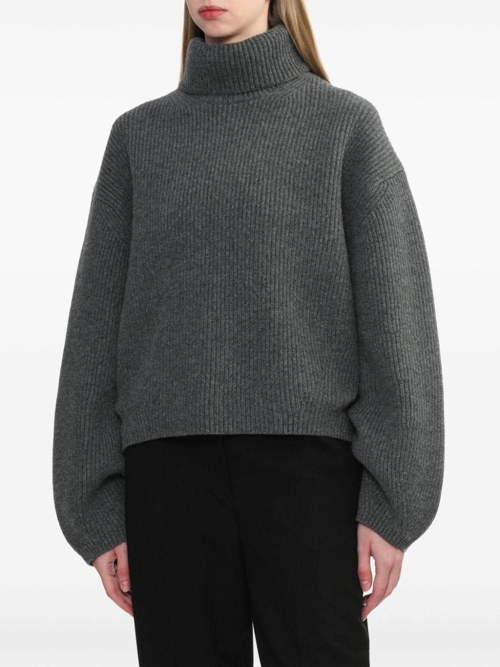 TOTÊME Roll-neck Sweater In Grey Product Image