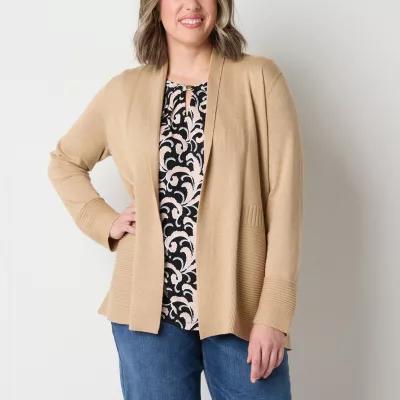 Liz Claiborne Womens Long Sleeve Open Front Cardigan Product Image