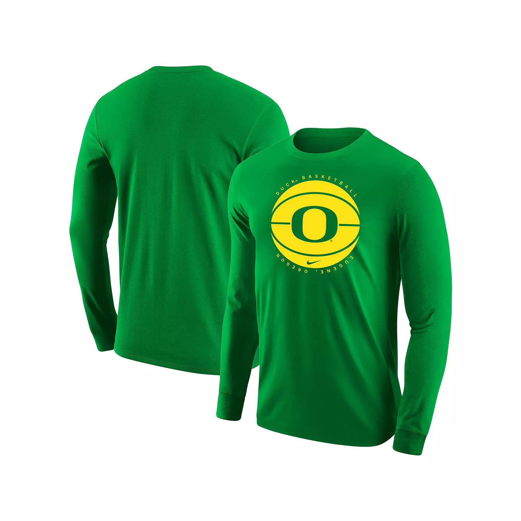 Men's Nike Green Oregon Ducks Basketball Long Sleeve T-Shirt, Size: 2XL Product Image