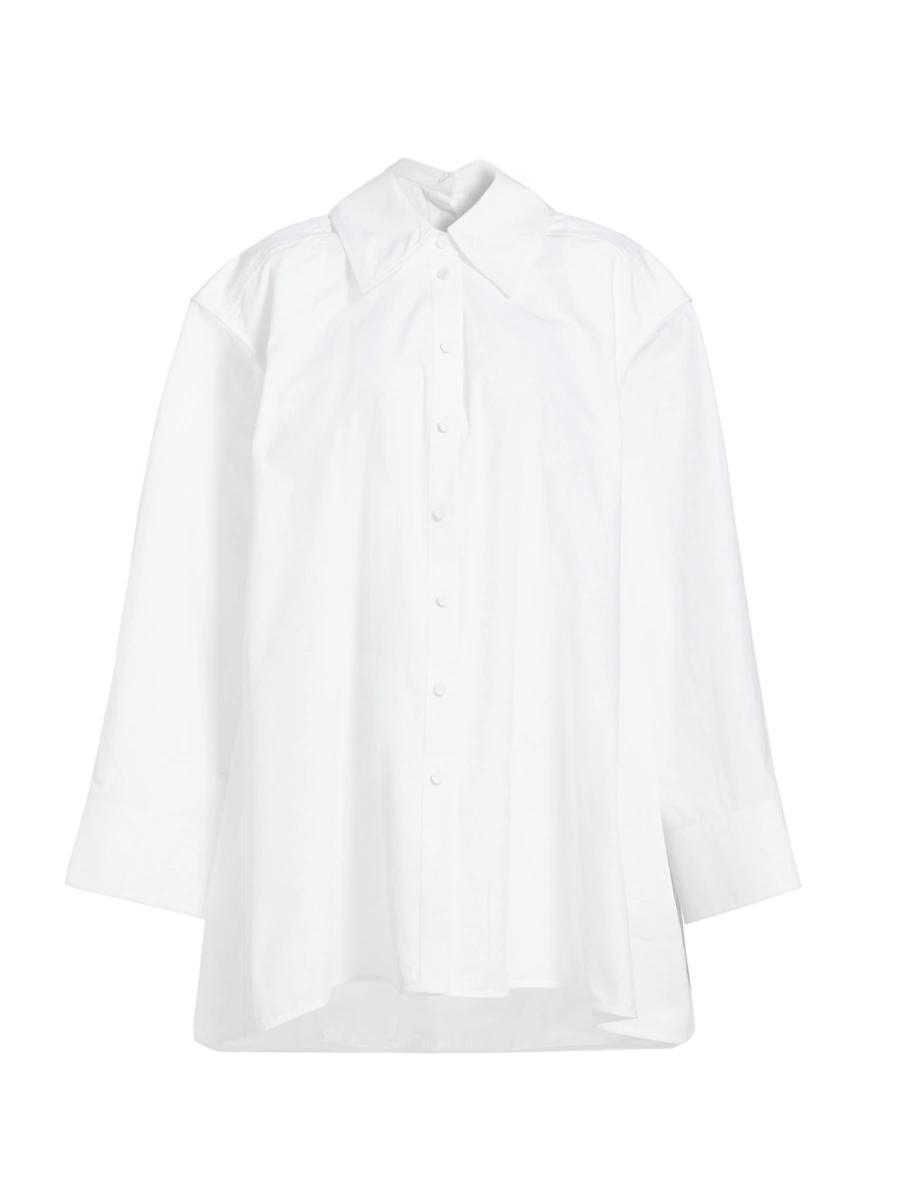 Womens Oversized Wide-Sleeve Button-Front Shirt Product Image