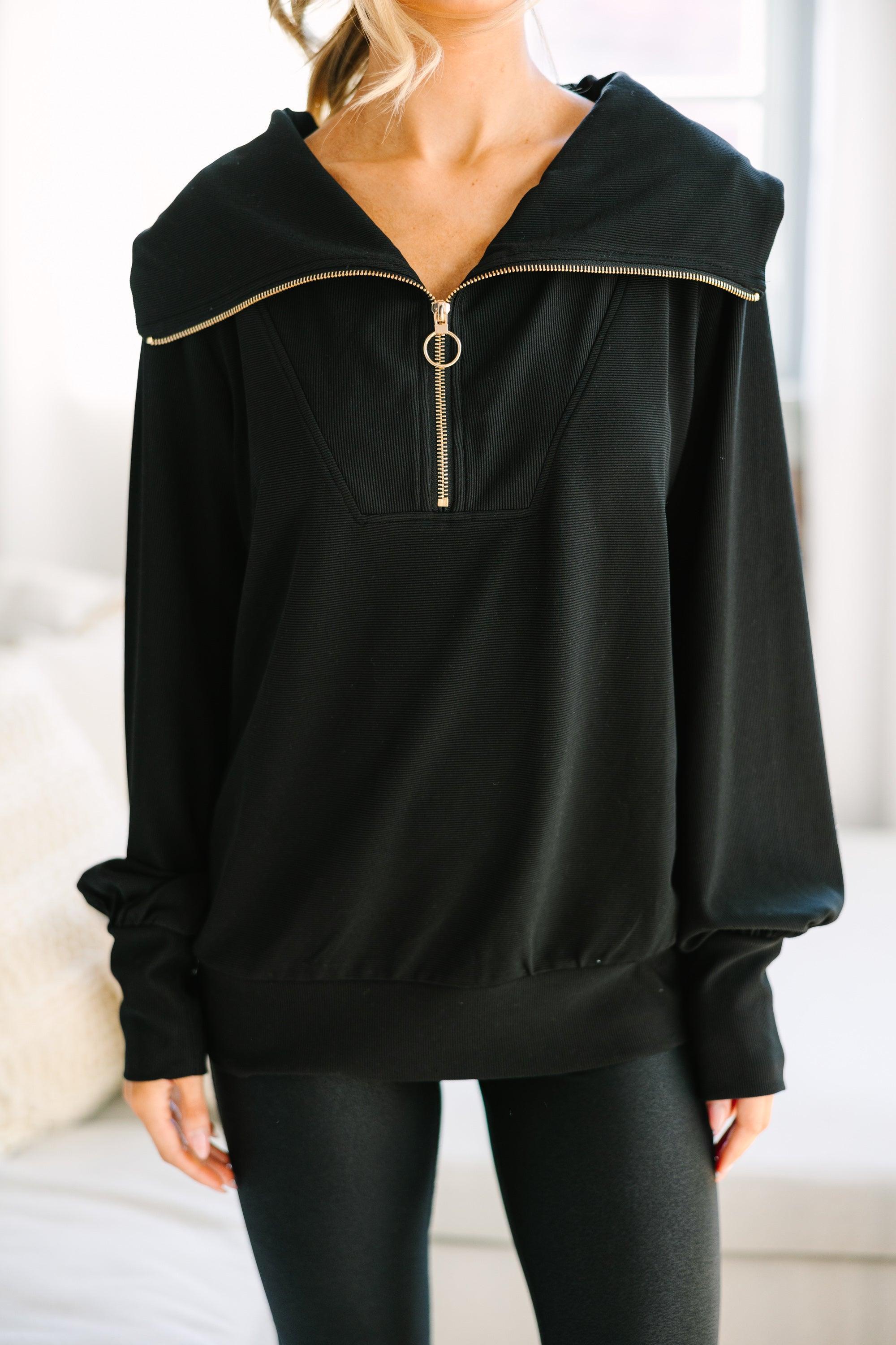 Today's The Day Black Quarter Zip Pullover Female Product Image