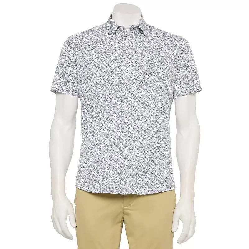 Men's FLX Slim Performance Untucked-Fit Button Down Shirt, Size: Medium SLIM, Blue Blue Product Image