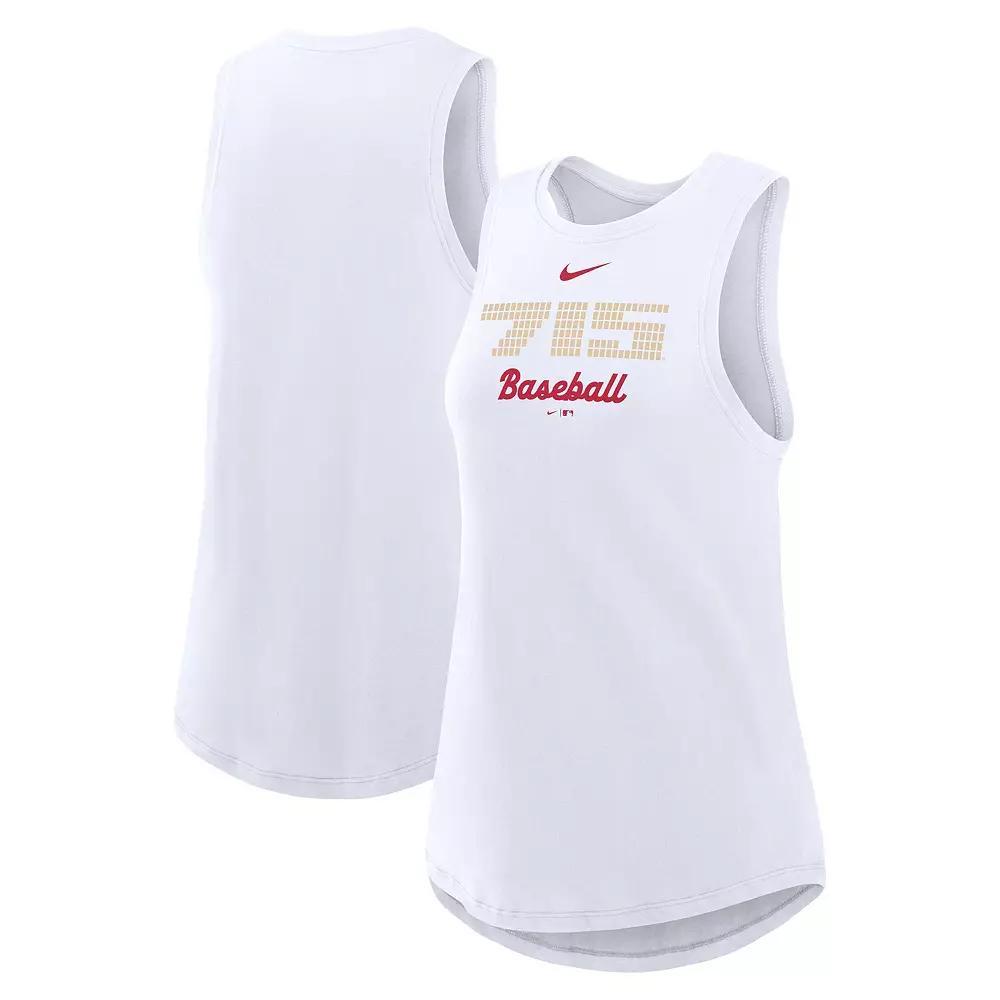 Women's Nike White Atlanta Braves City Connect Tricode High Neck Performance Tank Top,  Product Image