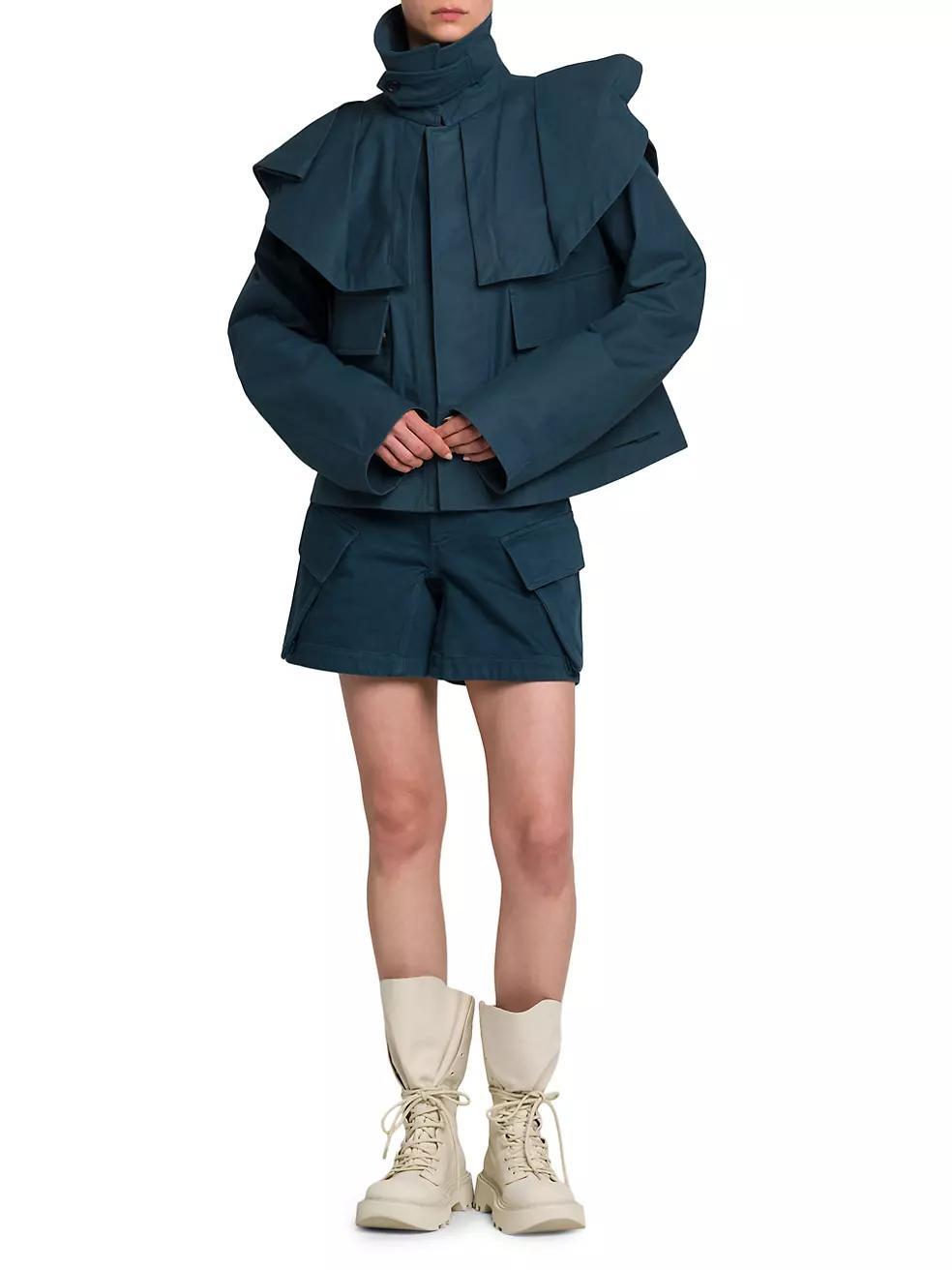 Cropped Cotton Trench Jacket Product Image