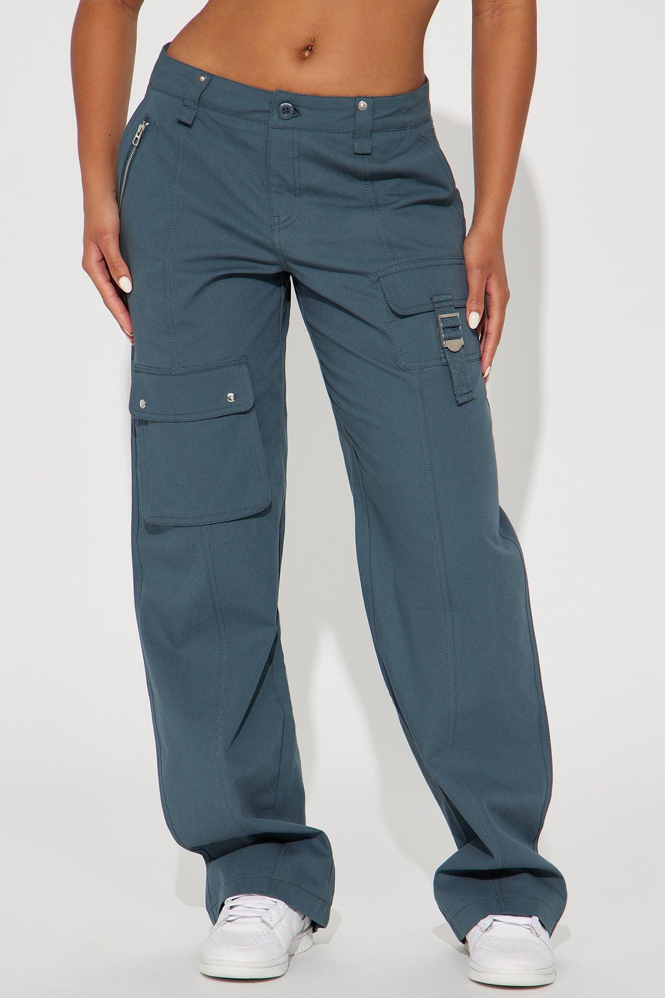 All Within Me Wide Leg Cargo Pant - Slate Blue Product Image