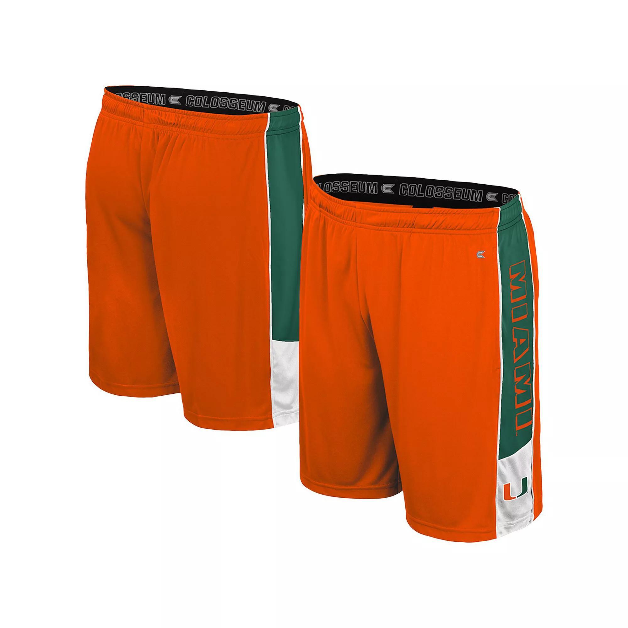 Men's Colosseum Orange Miami Hurricanes Quantum Shorts, Size: Small Product Image
