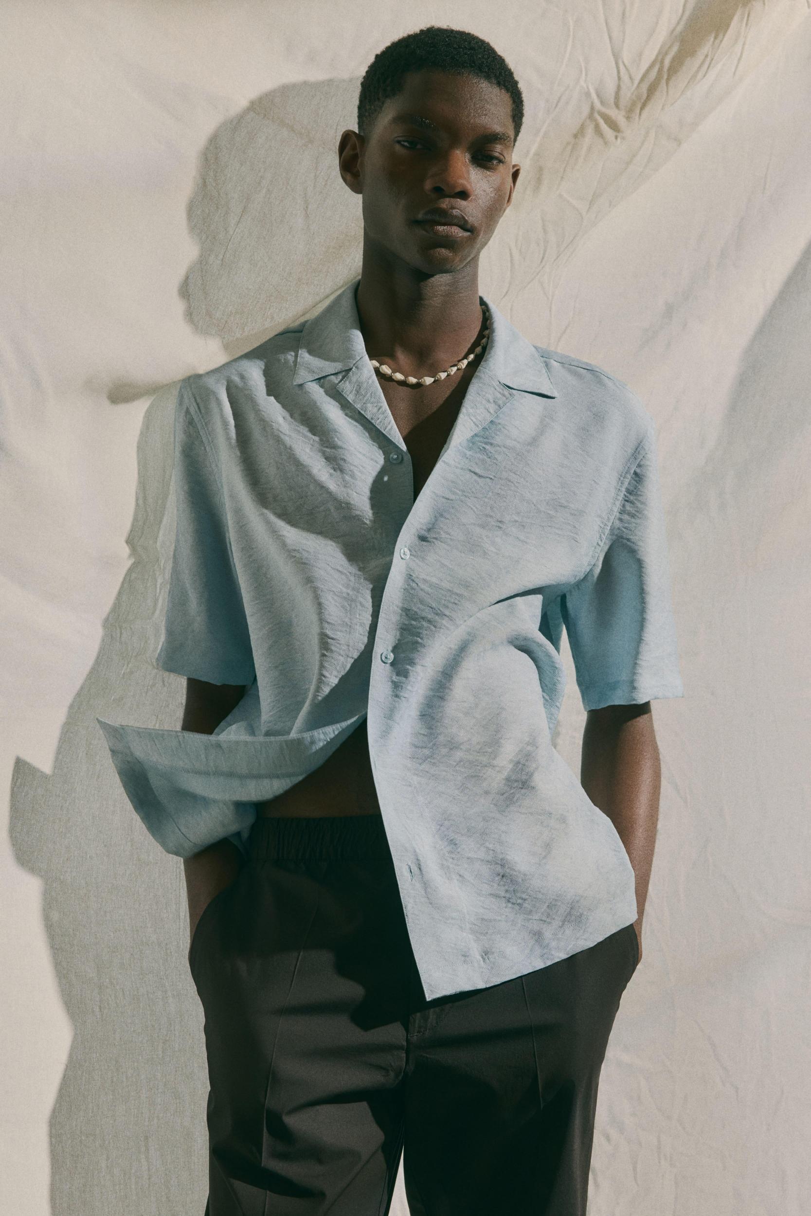 Regular-Fit Jacquard-Weave Resort Shirt Product Image