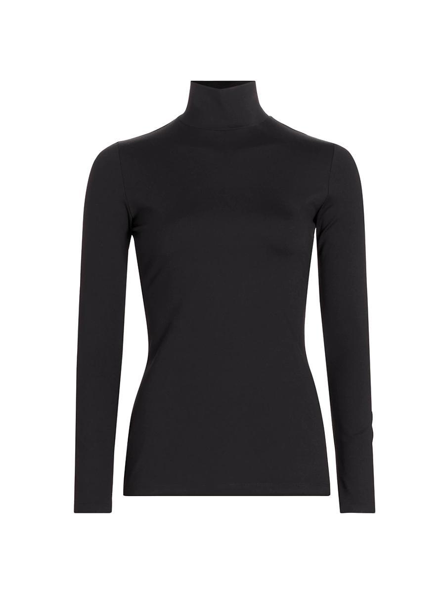 Womens Mock Turtleneck Long-Sleeve Top Product Image