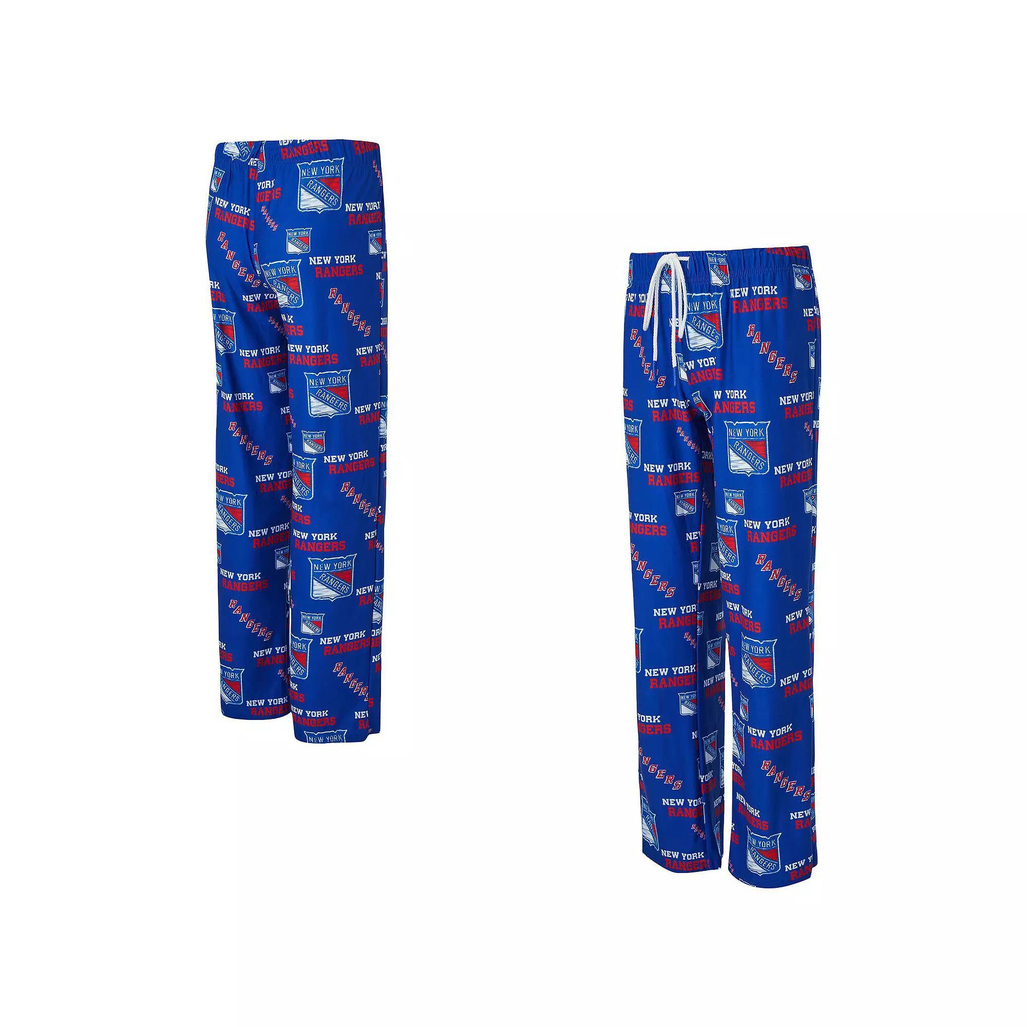 Women's Concepts Sport Blue New York Rangers Zest Allover Print Knit Pants,  Product Image