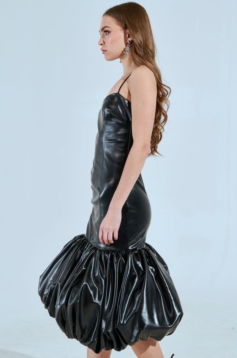 PHOEBE BUBBLE MIDI DRESS IN PU Product Image