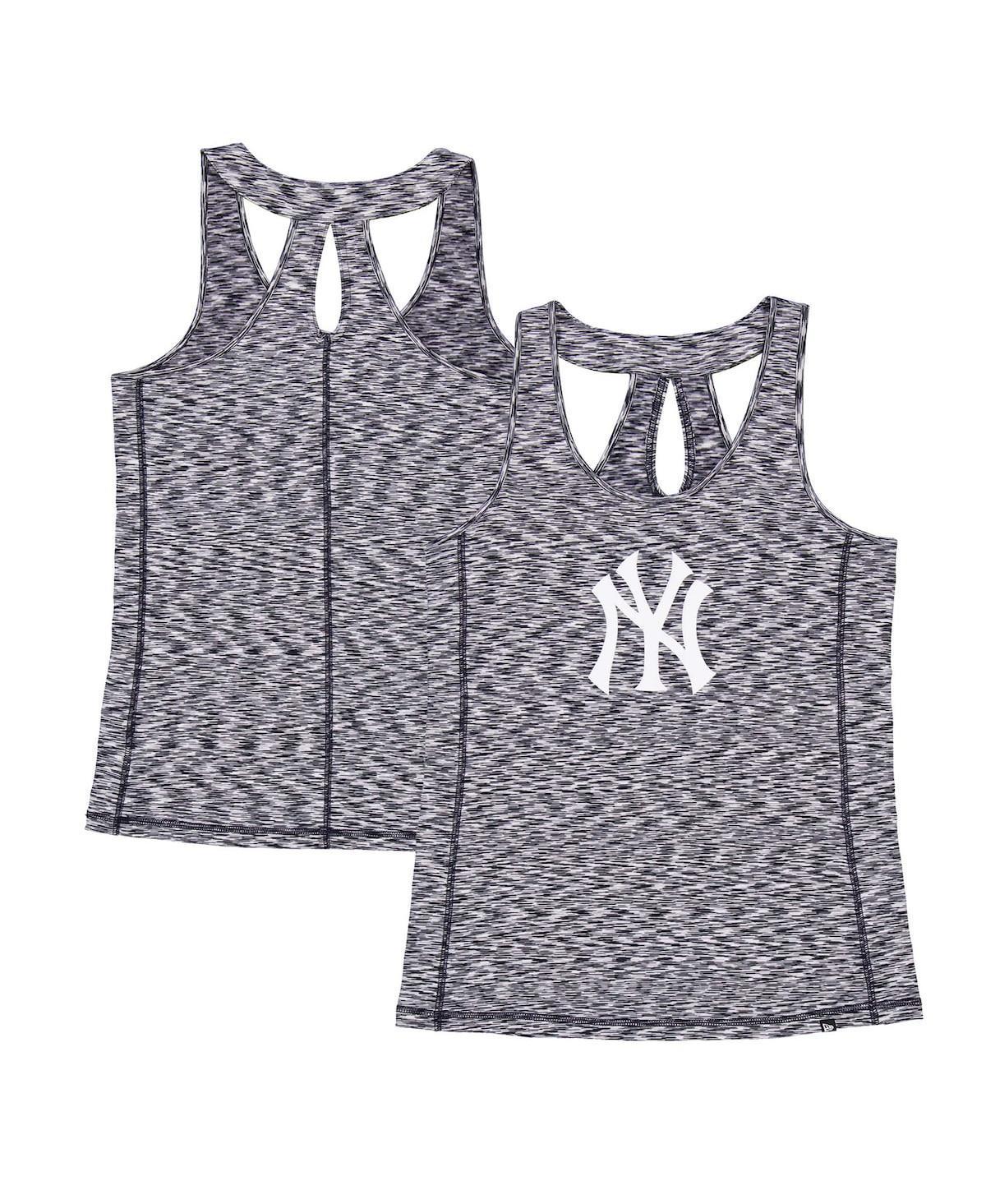 Women's New Era Navy New York Yankees Space Dye Keyhole Back Tank Top, Size: 2XL, Blue Product Image