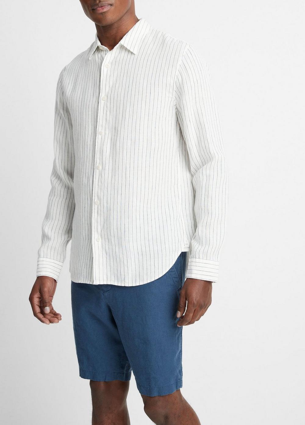 Bayside Stripe Linen Long-Sleeve Shirt Product Image