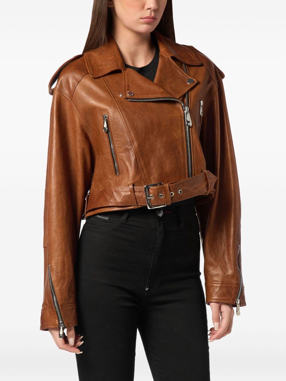 leather biker jacket Product Image