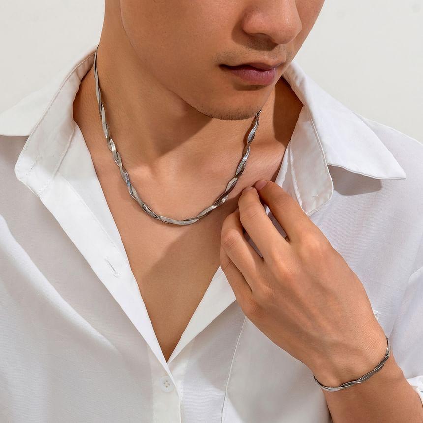 Set:  Helical Alloy Necklace + Bracelet Product Image