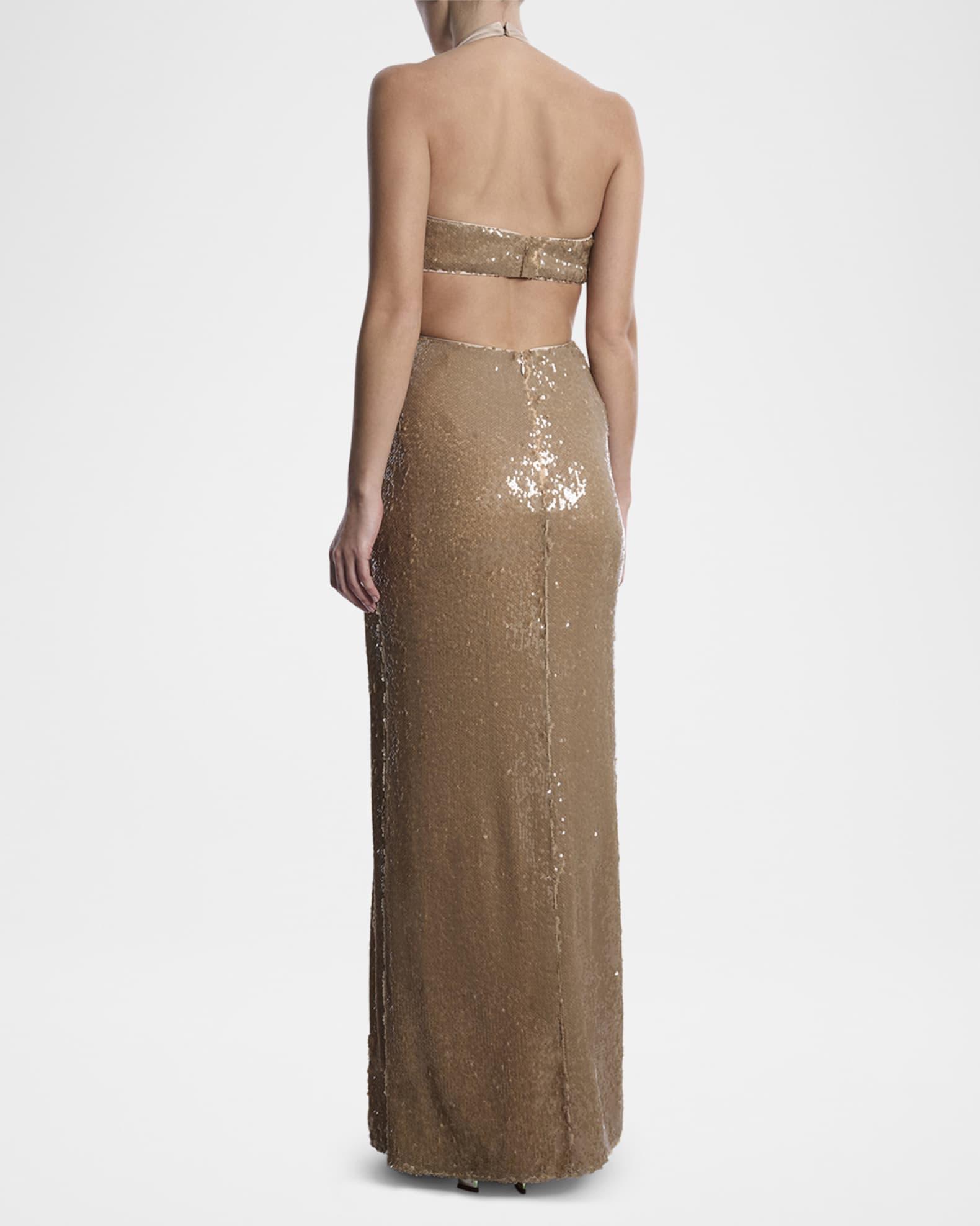 Cutout Sequin Halter Gown Product Image