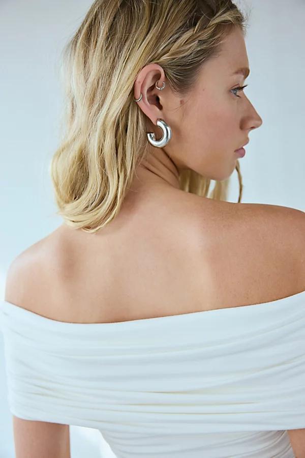 Stainless Steel Mega Chubby Hoop Earring Womens at Urban Outfitters Product Image