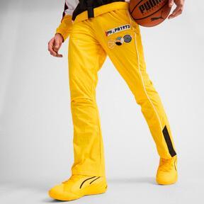 PUMA x PORSCHE Men's Basketball Woven Pants in Sport Yellow/Black Product Image