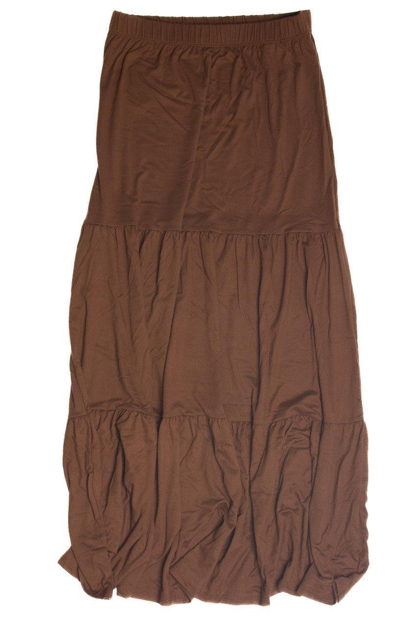 Chocolate Brushed Maxi Skirt Product Image