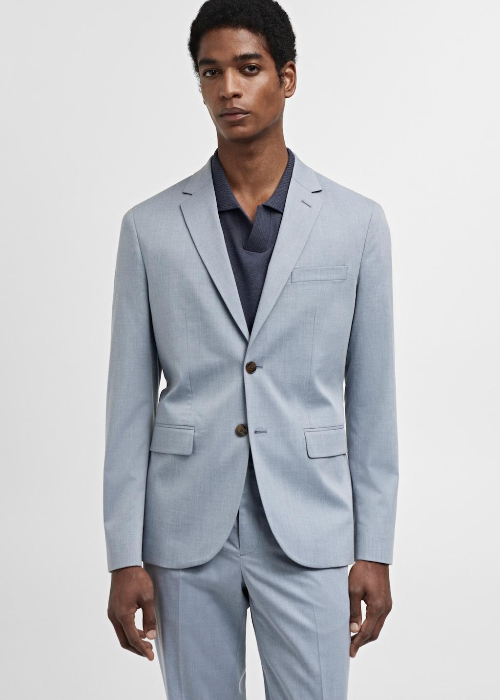 Super slim-fit suit blazer in stretch fabric - Men | MANGO USA Product Image