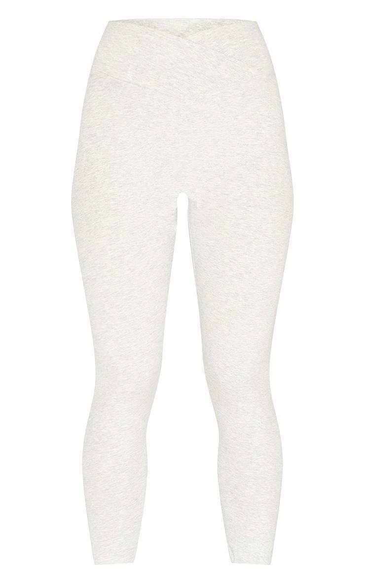 Ash Grey Sculpt Wrap Waist Gym Leggings Product Image