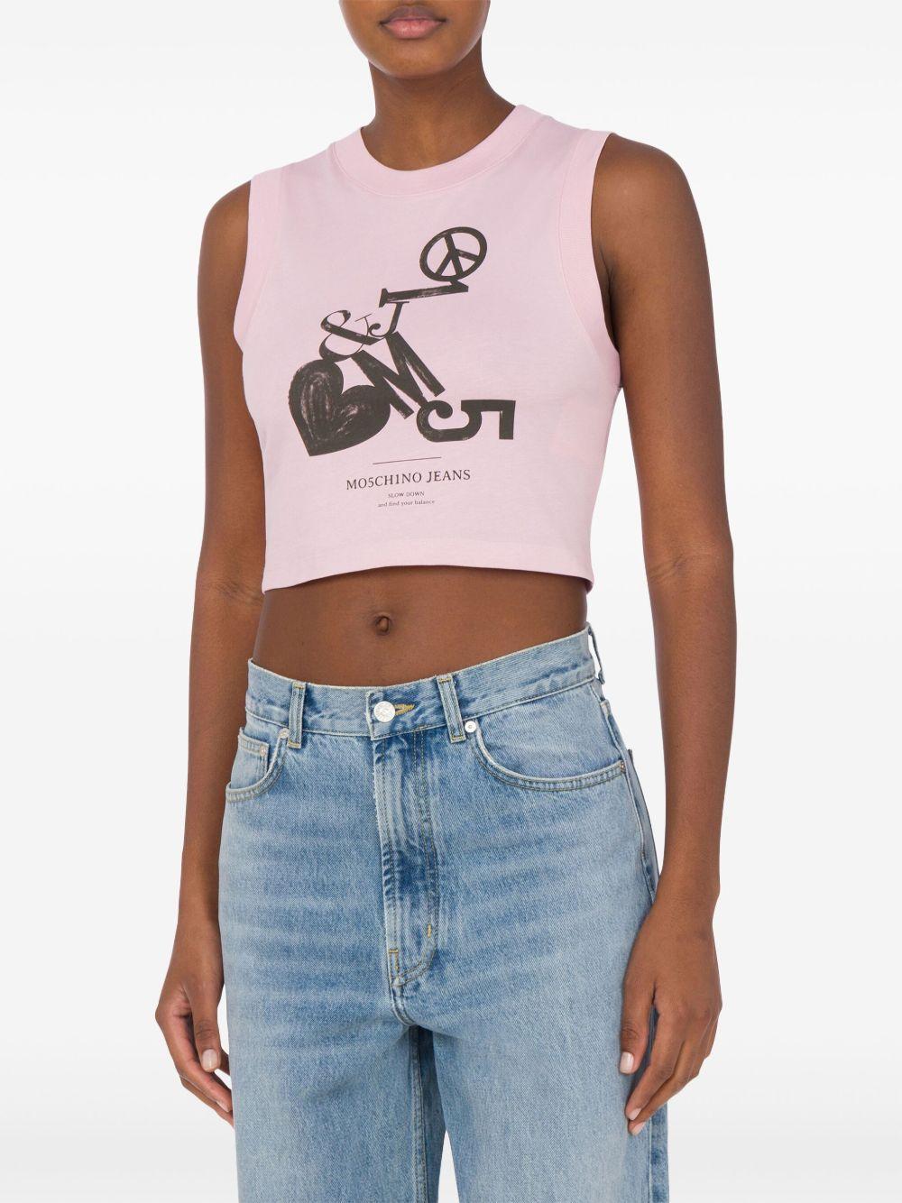 logo-print cropped top Product Image