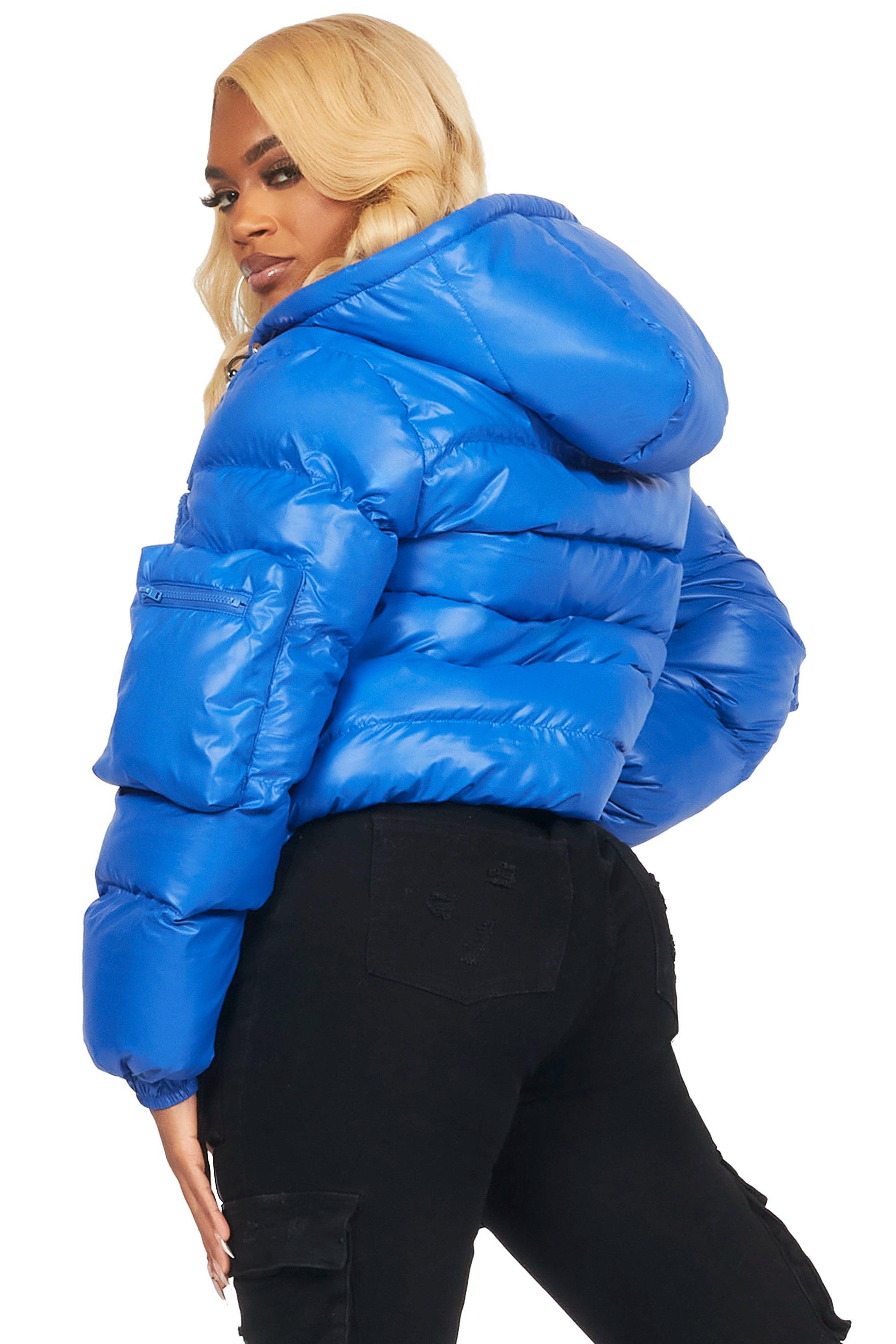 Keisha Royal Blue Cargo Puffer Jacket Female Product Image