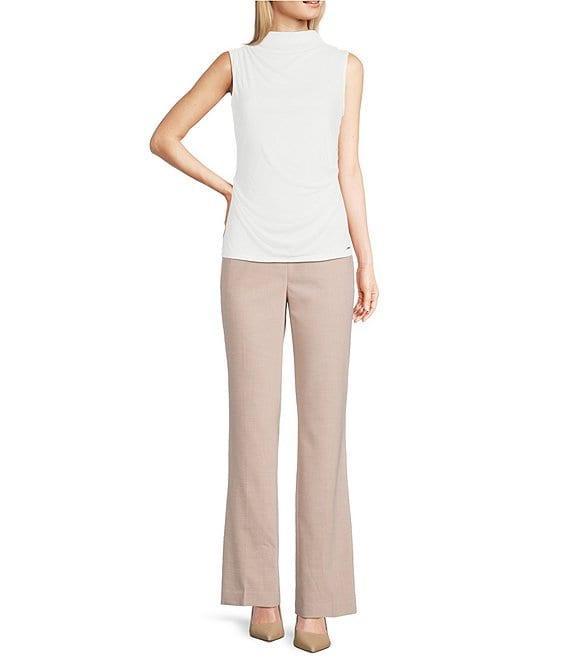 Calvin Klein Mesh Knit Mock Neck Sleeveless Fitted Top Product Image