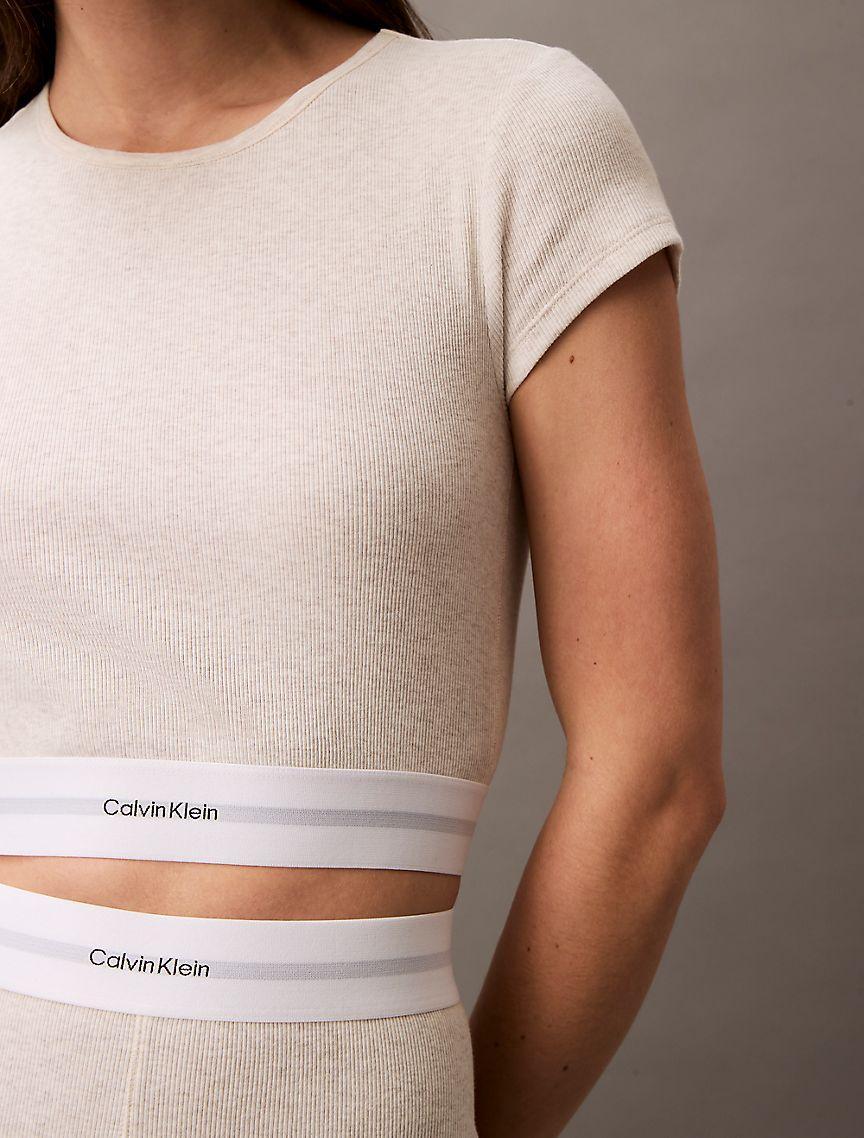 Cotton Stretch Rib Cropped Tee Product Image