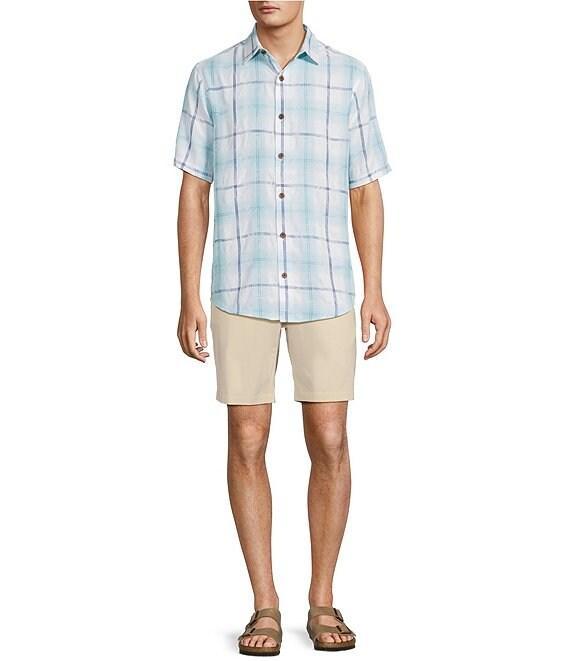 Caribbean Plaid Textured Short Sleeve Woven Shirt Product Image