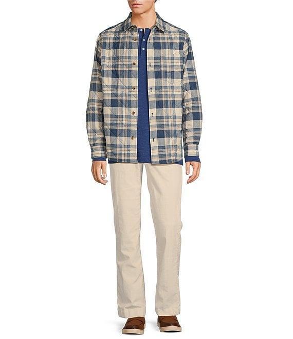Roundtree & Yorke Long Sleeve Quilted Multi Plaid Shirt Jacket Product Image
