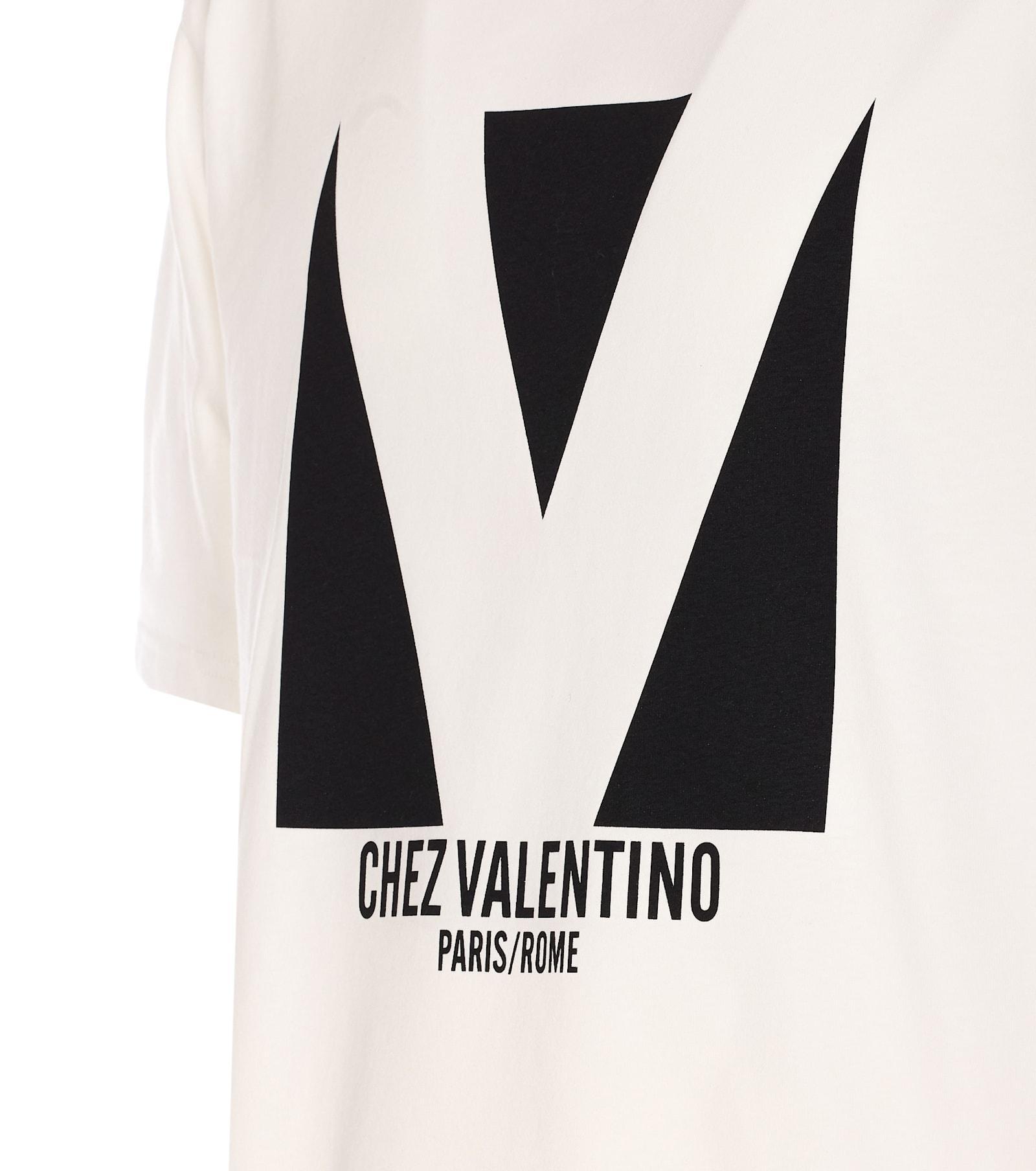 VALENTINO Mens Avorio Logo-print Crew-neck Cotton-jersey T-shirt Product Image