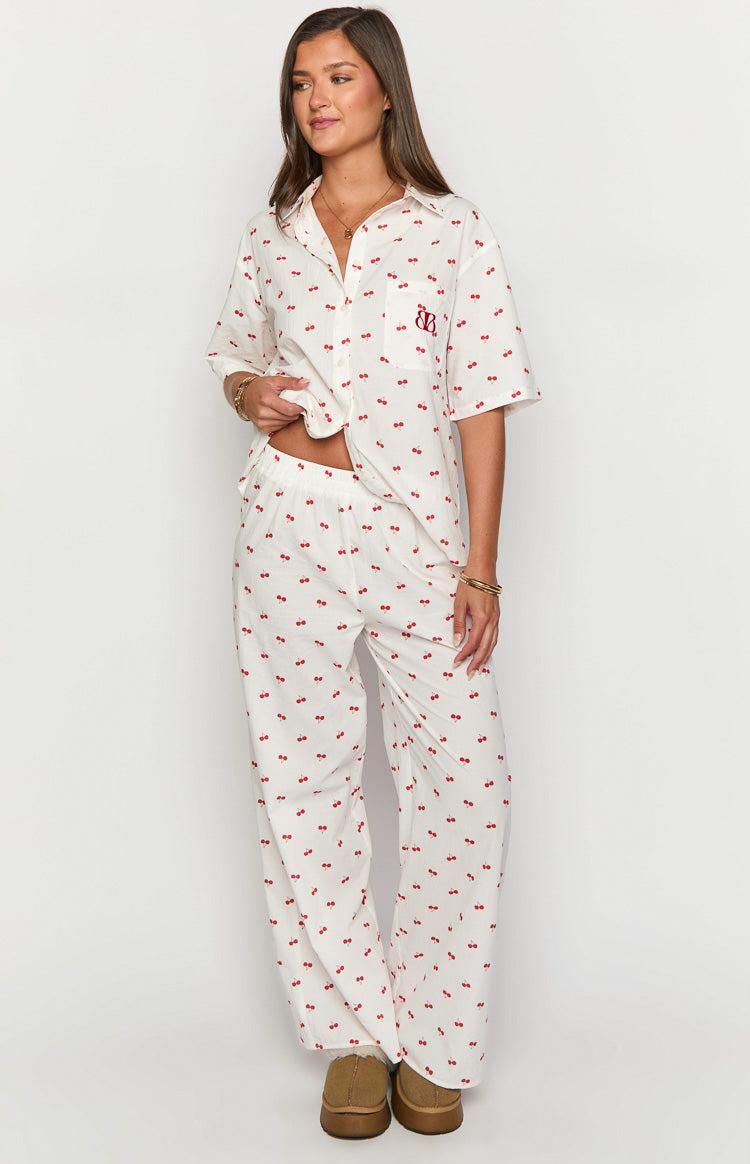 Alexea Cherry Print Pajama Pants Product Image