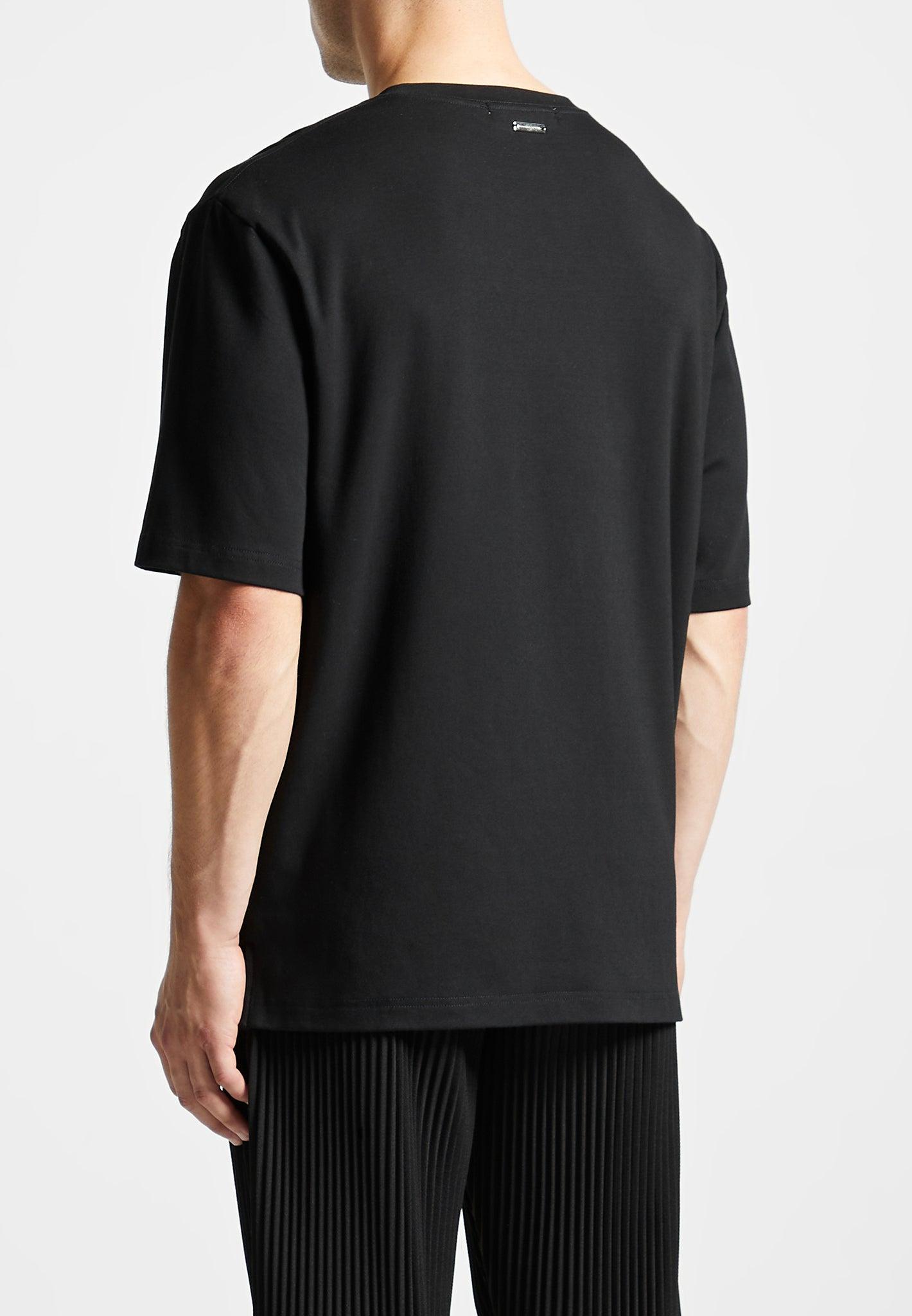 Éternel Oversized Fit Cotton T-Shirt - Black Male Product Image