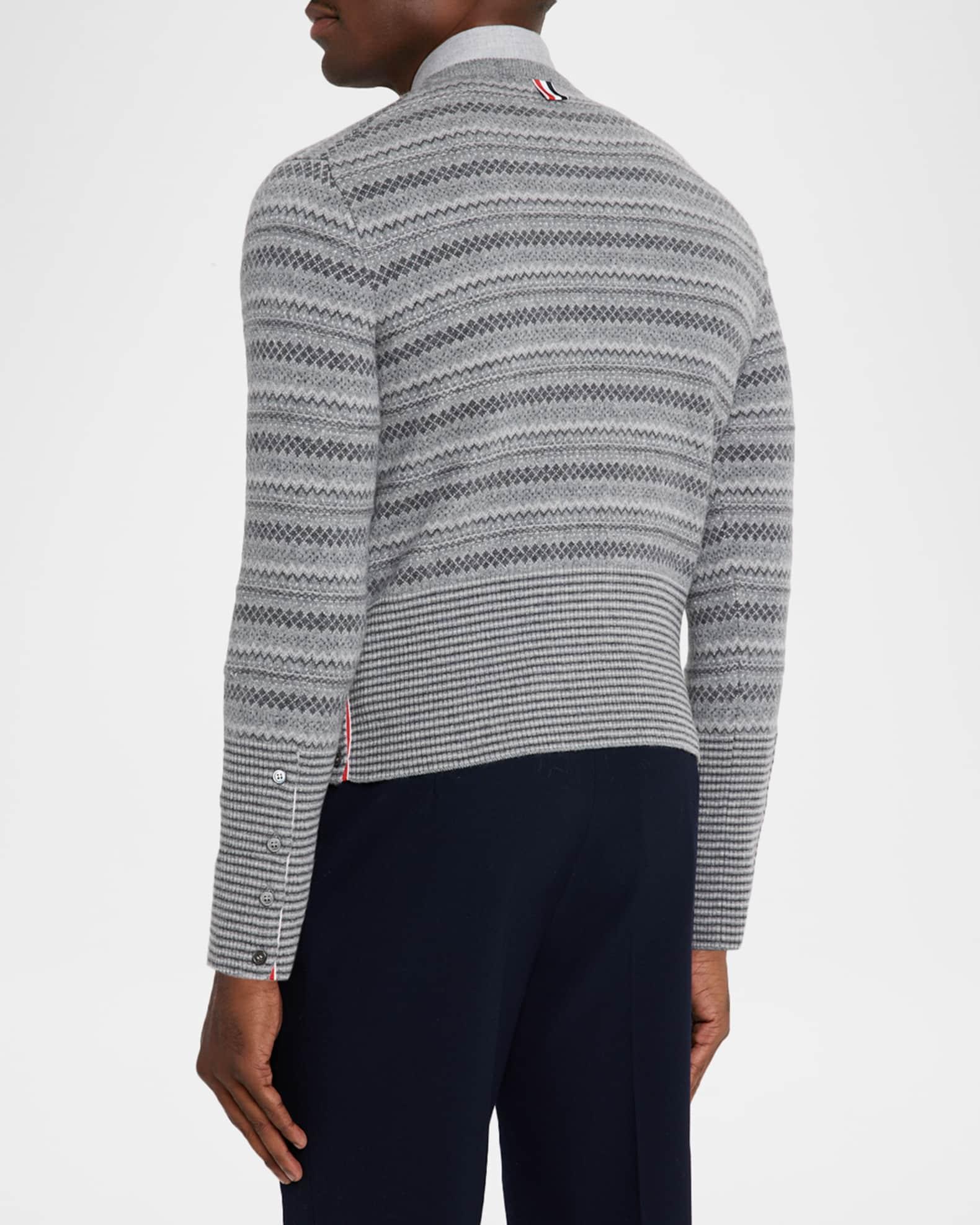 Men's Cashmere Jacquard Multi-Stripe Crewneck Sweater Product Image
