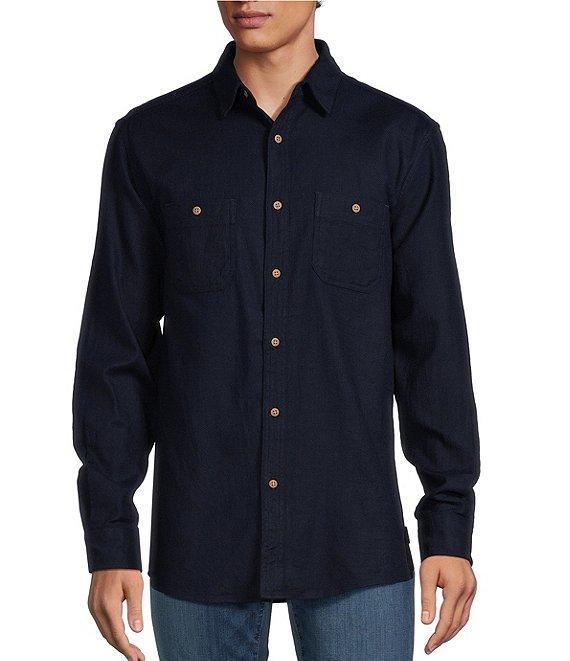Rowm Long Sleeve Solid Slub Button Front Woven Shirt Product Image