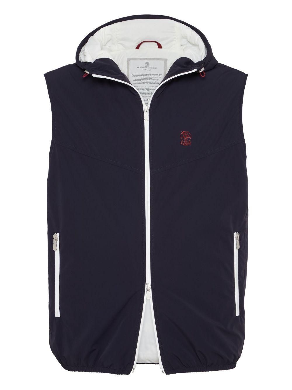 zip-up hooded gilet Product Image