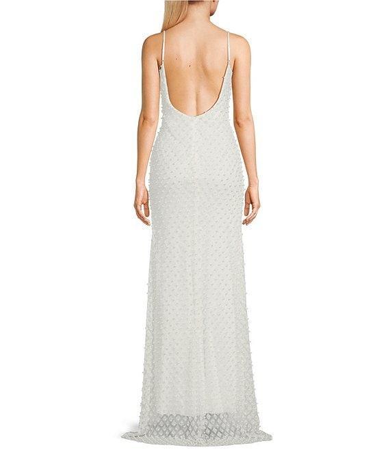 B. Darlin Scoop Neck Bungee Spaghetti Strap Glitter Pearl Skirt Dress Product Image