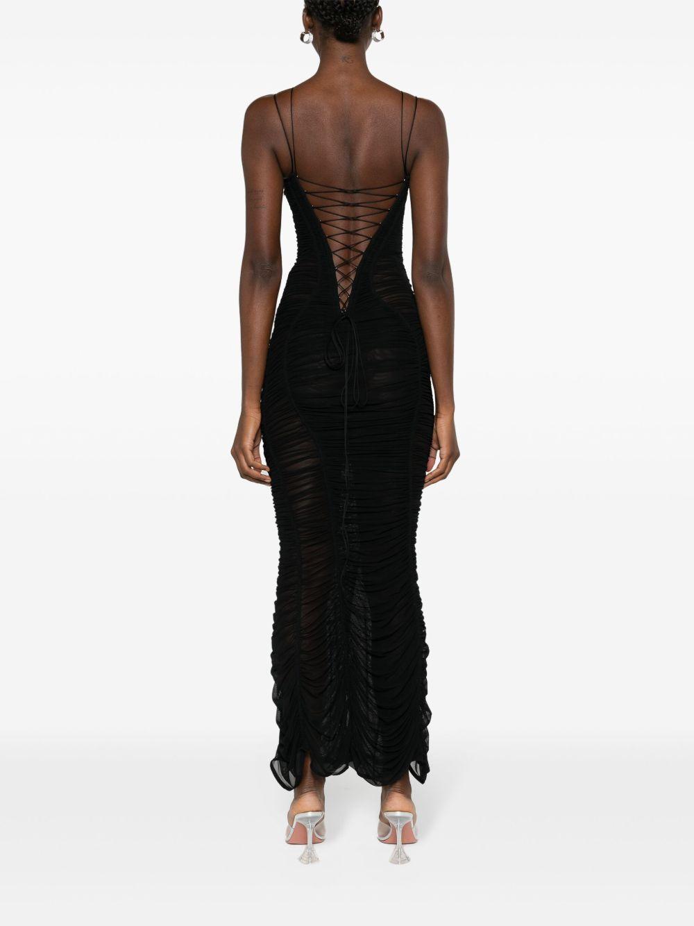 mesh fitted midi dress Product Image