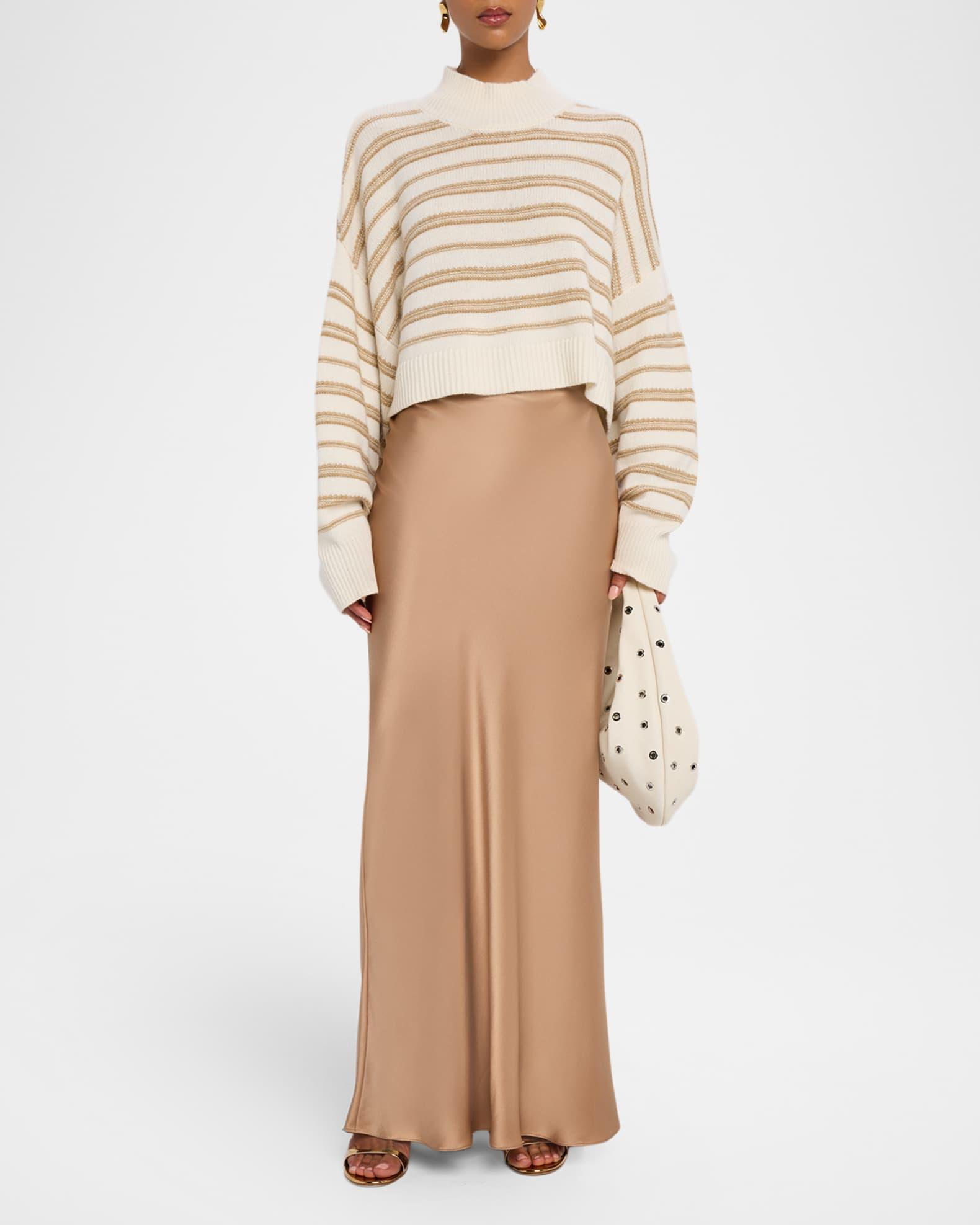 Grace Scallop-Trim Bias Cut Maxi Skirt Product Image