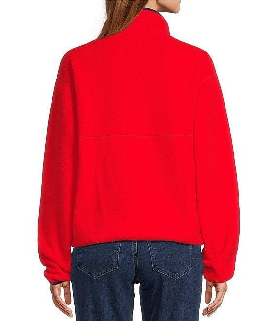 L.L.Bean Bean's Classic Fleece Stand Collar Long Sleeve Stretch Binding Side Pocket Snap Placket Pullover Product Image