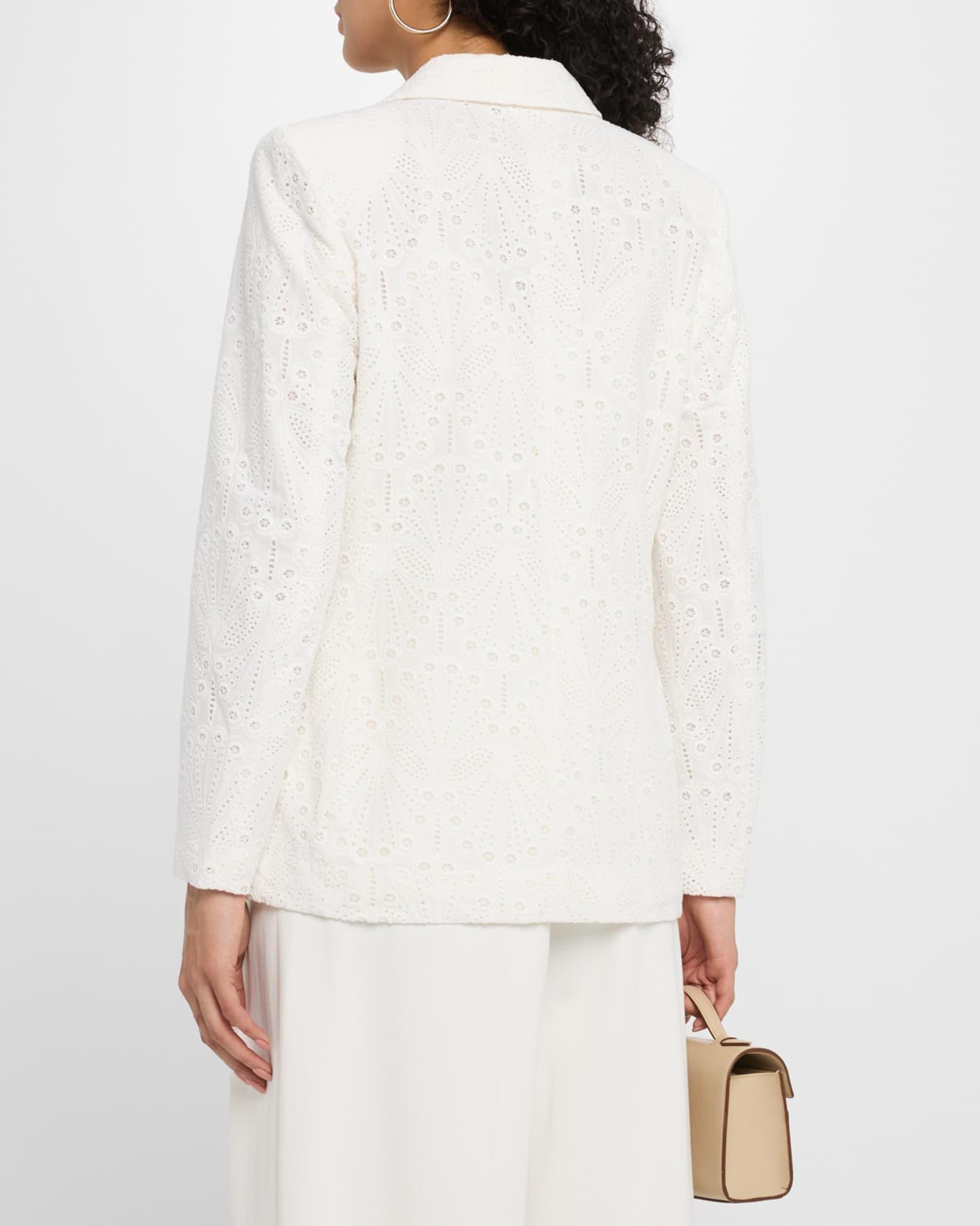 The Aria Single-Button Eyelet Cotton Jacket Product Image