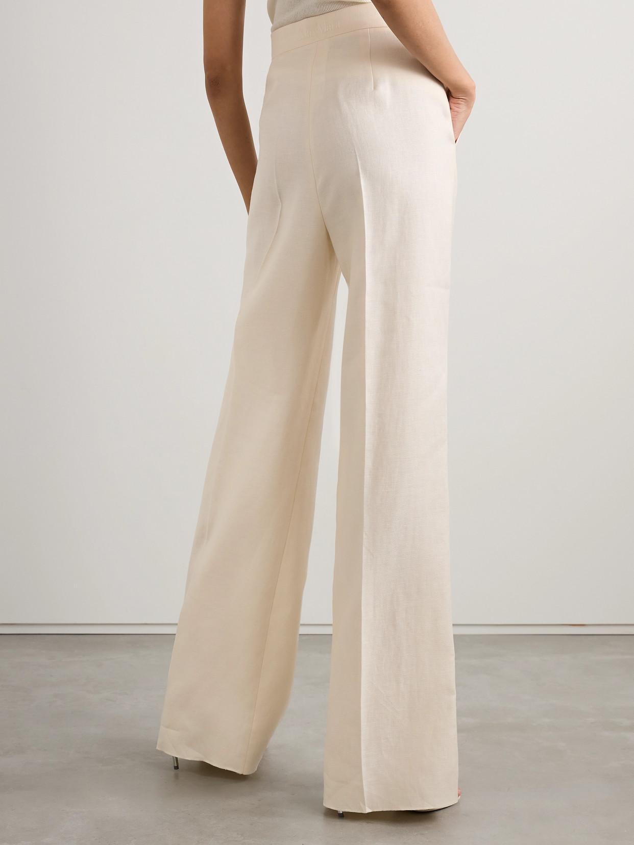 MAX MARA Hangar Linen Wide-leg Pants In Ivory Product Image