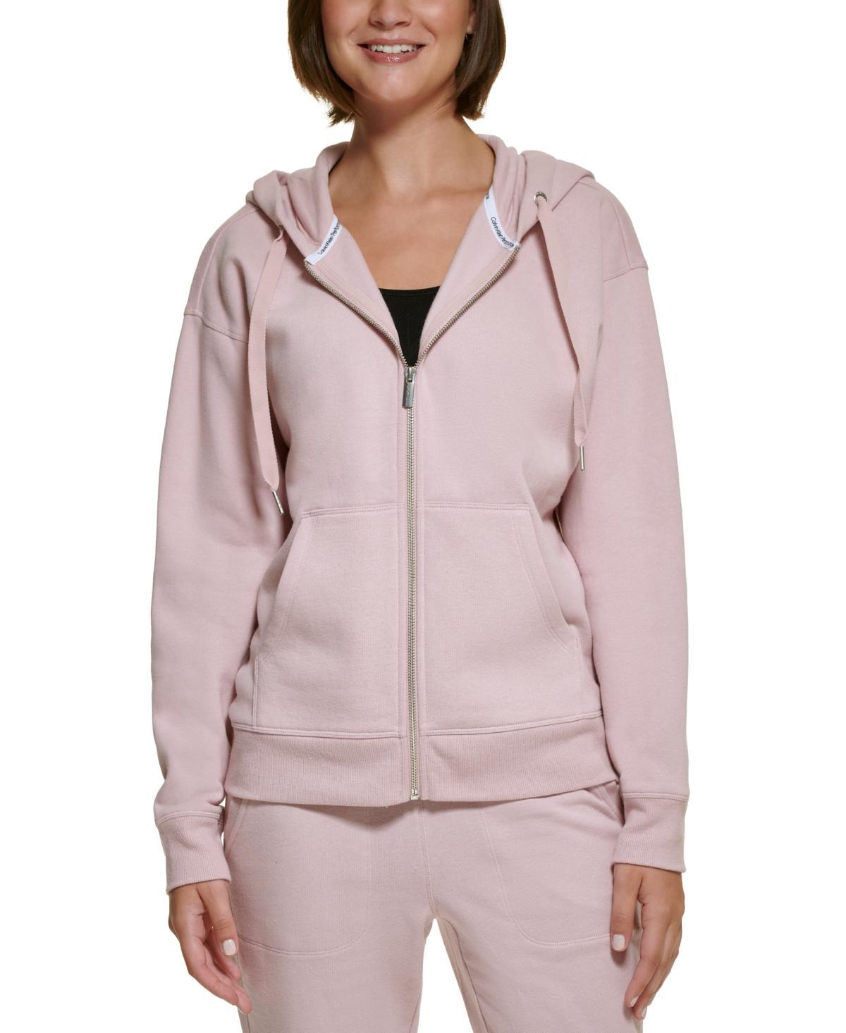 Calvin Klein Performance Womens Fleece Long-Sleeve Zip-Front Hoodie Product Image