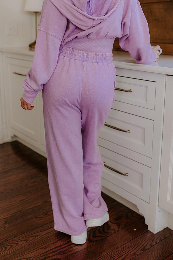Road Trip Ready High Waist Vintage Wash Pants in Dusty Purple Product Image