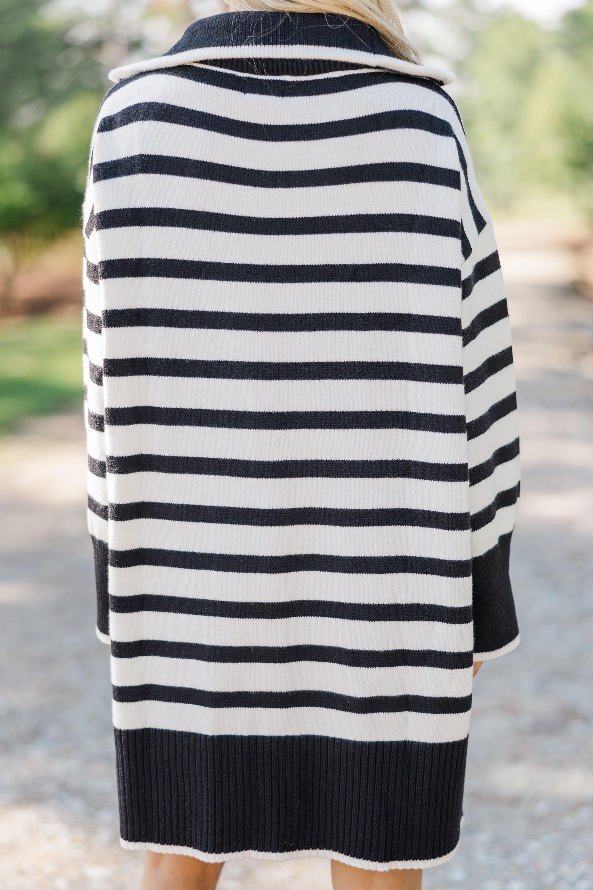 Listen To Me Black Striped Sweater Dress Female Product Image