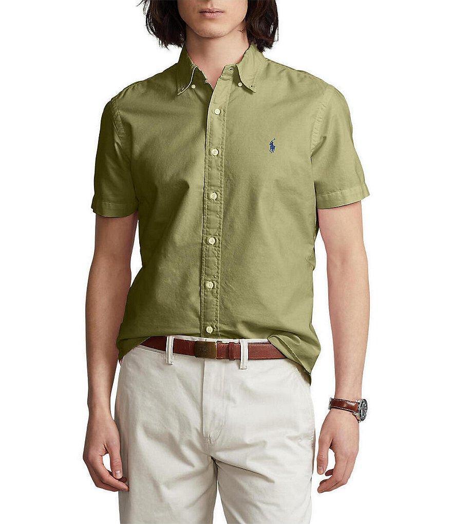 Polo Ralph Lauren Solid Garment-Dye Oxford Short Sleeve Woven Shirt Product Image