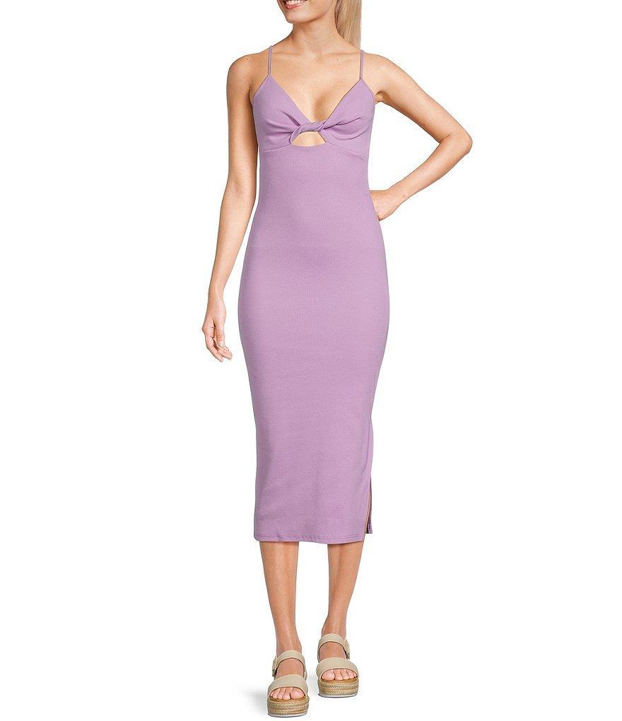 Roxy Wavey Lady Twist Front Side Slit Midi Dress Product Image